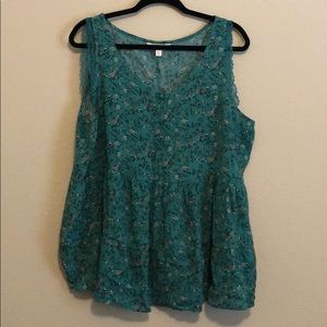 Adorable Floraly Green Blouse- LC
